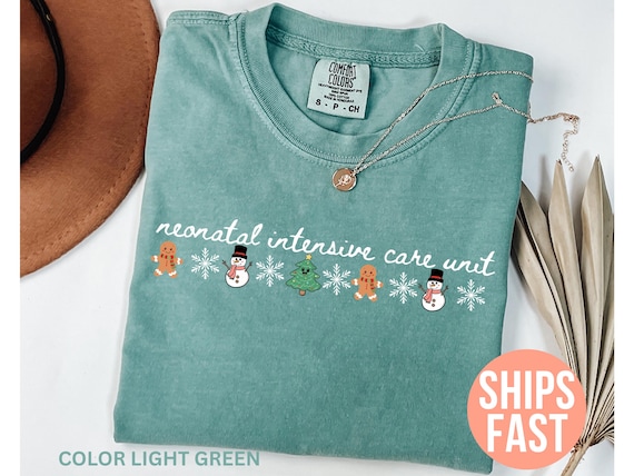 Comfort Colors® NICU Nurse Christmas Shirt, Nicu Nurse Tshirt, Nicu Nurse Gift, Christmas NICU Nurse Tee, Cute Neonatal Nurse Holiday Tee