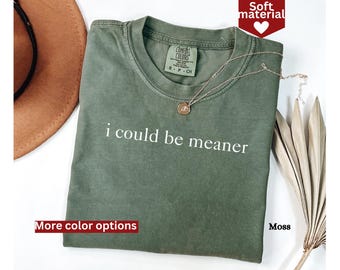 Comfort Colors® Ik zou gemener kunnen zijn shirt, shirt grappige humor, sarcastische shirt, shirt grappig citaat, shirt sarcasme, shirt sarcasme, ik kan gemener zijn T-shirt