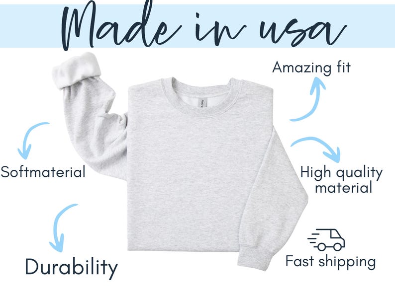 Peut inclure: Un sweat-shirt gris &agrave; manches longues et col rond. Le sweat-shirt est fabriqu&eacute; aux &Eacute;tats-Unis et est compos&eacute; d'un tissu doux et de haute qualit&eacute;. Il a une coupe incroyable et est durable.