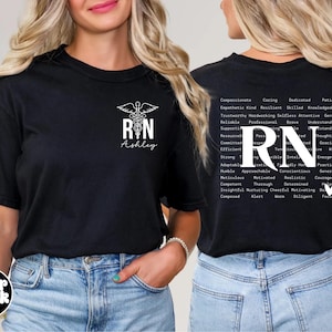 Custom Registered Nurse Shirt, RN Nurse Shirt Pocket, Personalized RN Shirt, Gift For Registered Nurse T-shirt, RN Graduation Gift, Rn Shirt