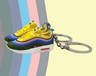 Air Max 1 97 Sean Wotherspoon 3D Keyring Mini Air Max 97 Sean Wotherspoon Keychain Sneakers Keyring Trainers Multicolour