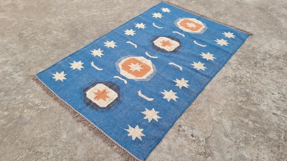 Kilim Rug, Wool Jute Rug, Black Large Rug, Boho Area Rug, Custom Size Area Rug, Indian Dhurrie Rug, Warm Colour Rug, Traditional Rug