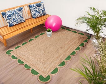 Natural Jute Rug , Living Room Rug Braided Area Rug Bohemian Jute Rug Rectangular Jute Rug,Decor Rug, Jute Area Rug, Square Jute Custom Rug