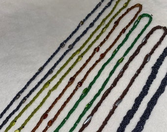 Handmade Multi-Stranded Glass Beaded Necklace - Multiple Colours Available