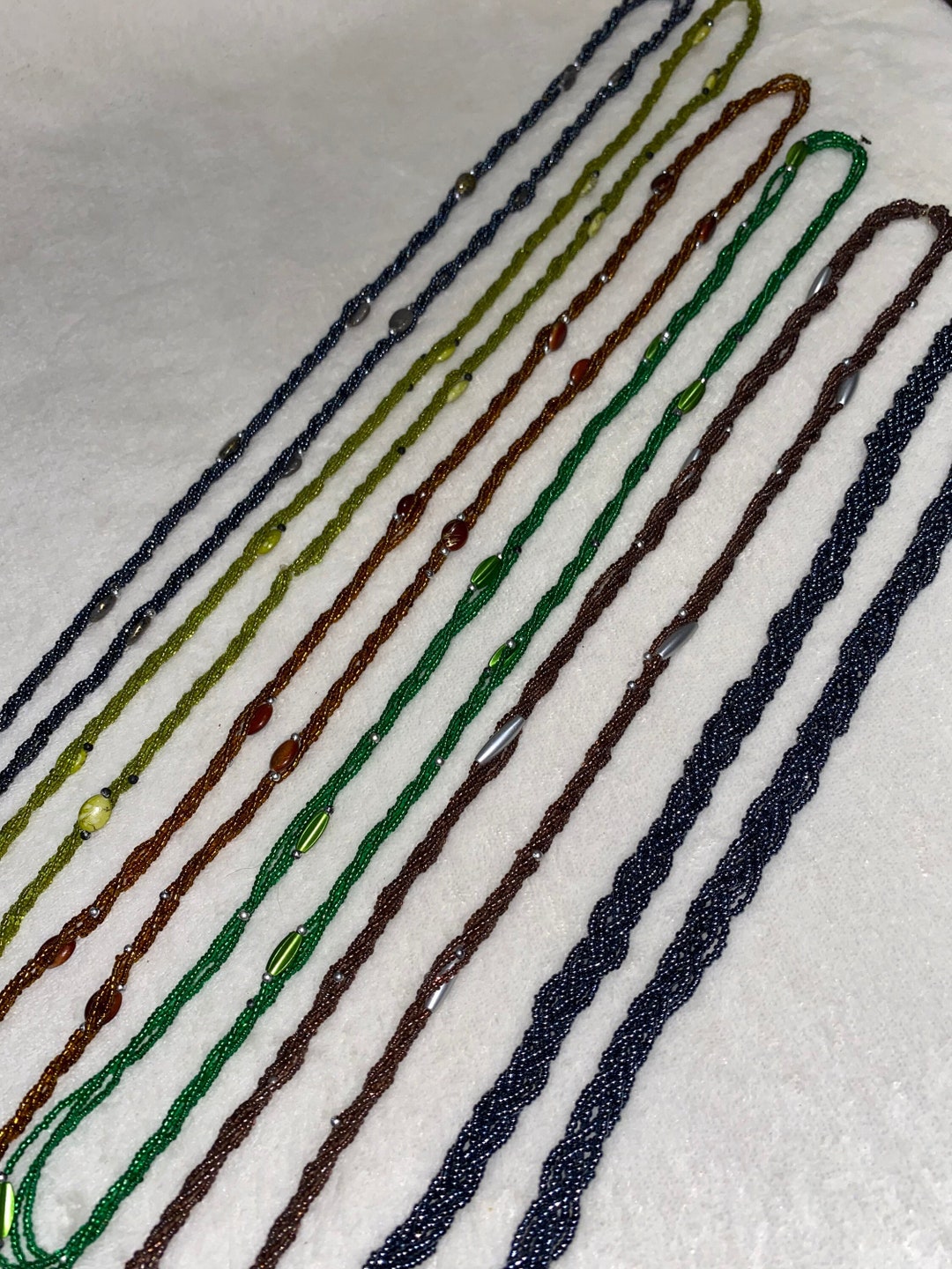 Stranded Glass Handmade Multi-stranded Glass Beaded Necklace - Multiple Colours ...