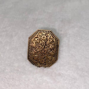 Handmade Solid Brass Vintage Style Adjustable Stamped Statement Ring
