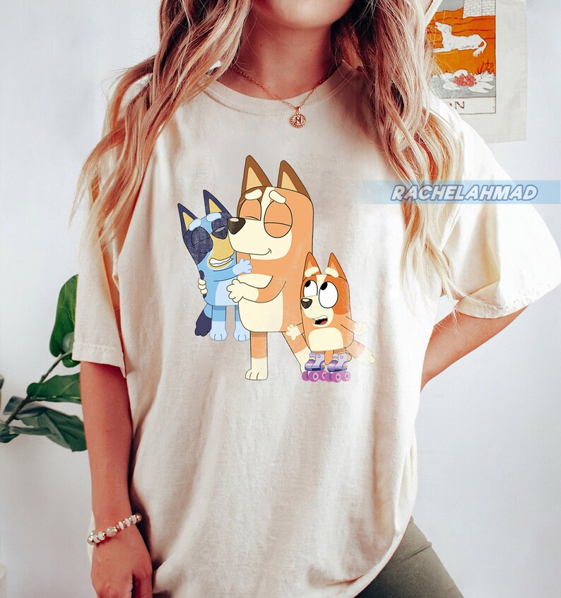 Bluey Mum and Bluey Bingo Hug Shirt Chilli Heeler Shirt Etsy Australia