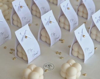 Cadeaux de bougies de mariage personnalisés pour les invités | douche nuptiale | Fiançailles | Soirée Henné | Mini bougie à bulles|