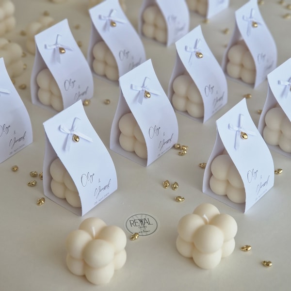 Personalisierte Hochzeitskerzengeschenke für Gäste | Brautparty | Verlobung | Henna Nacht |  Mini Bubble Kerze|