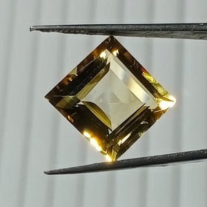 13X13MM Handmade Natural Semi Precious Yellow Citrine Square Shape Loose Cut Gemstone For Jewelry Making 11.05Ct