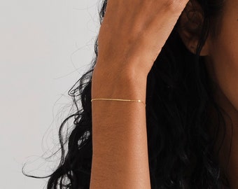 14k Gold Cable Chain Bracelet - Dainty Cable Bracelet - Silver Cable Chain Bracelet - Minimalist Cable Bracelet - Simple Gold Bracelet
