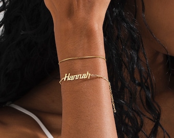 Personalisiertes Namensarmband Gold, benutzerdefiniertes Namensarmband für Frauen, personalisierte Geschenke für sie, Geburtstagsgeschenke für Mama, Geschenke für ihren Geburtstag