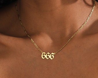 Gold Angel Number Necklace For Women, Angel Number Jewelry, Angel Number Pendant, Gift For Her, 111 222 333 444 555 666 777 888 999 Necklace