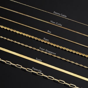 14k Gold Chain Necklace - Box Chain - Rope Chain - Paperclip Chain - Curby Chain - Twist Chain - Herringbone Chain - Chains for Women