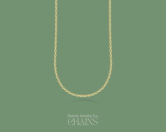 14K Gold Cable Chain Necklace - 12 14 16 18 20 22 24 Inch Chain Necklace - Thin Chain Necklace - Simple Gold Necklace - Gift for Her