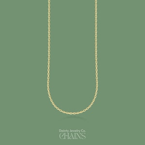 14K Gold Cable Chain Necklace - 12 14 16 18 20 22 24 Inch Chain Necklace - Thin Chain Necklace - Simple Gold Necklace - Gift for Her