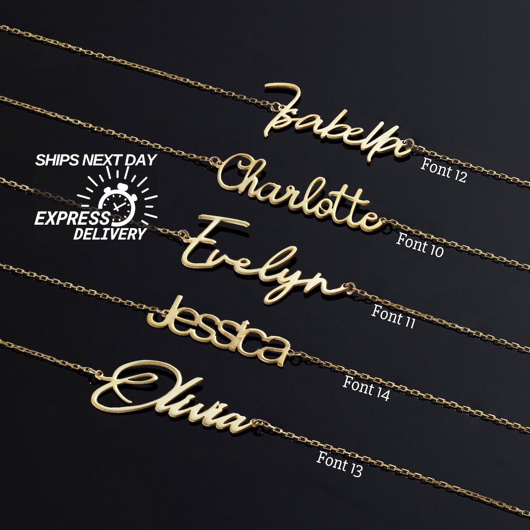 Custom Name Bracelet, Gold Name Bracelets, Handwriting Name Bracelet