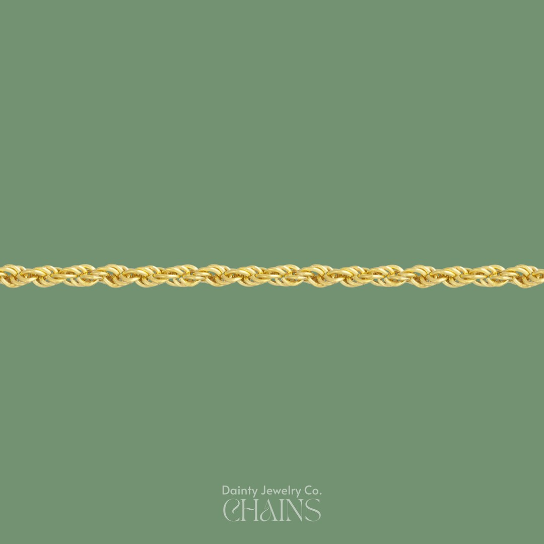 14K Gold Rope Chain Bracelet 925K Silver Rope Chain Bracelet Gold