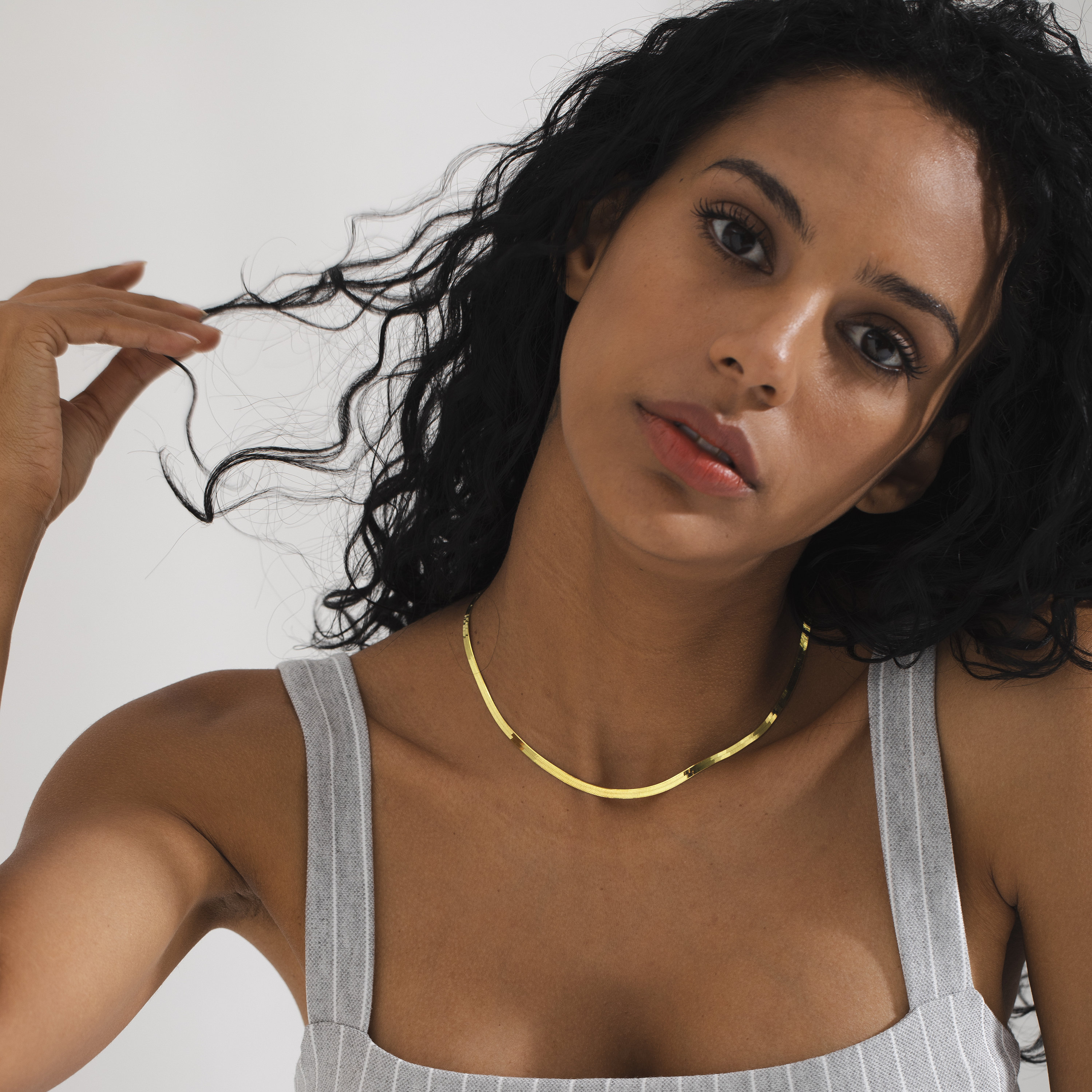 14k Gold Herringbone Necklace, Snake Chain Necklace Gold, Herringbone Chain, Snake Necklace for Her, Everyday Necklace for Women