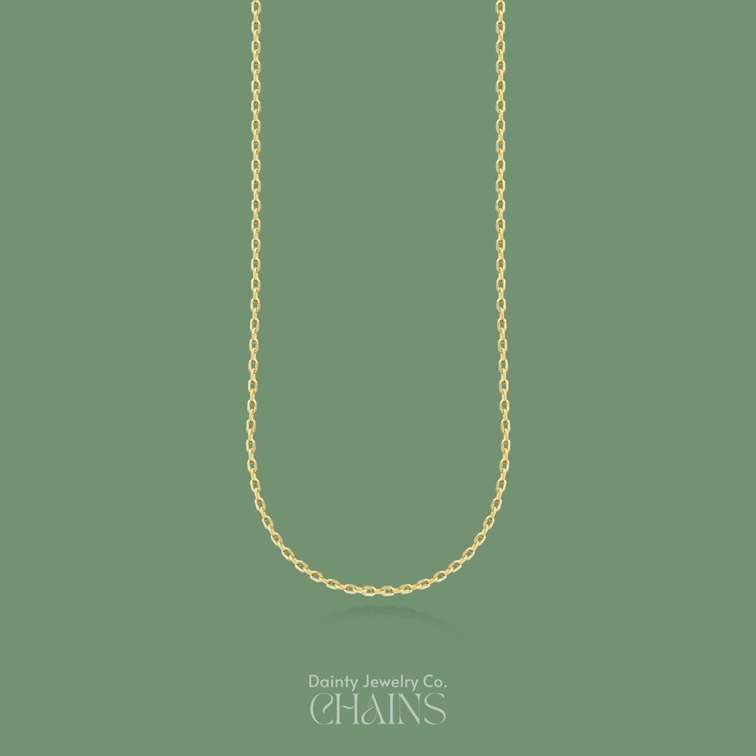 14K Gold Cable Chain Necklace 12 14 16 18 20 22 24 Inch Chain Necklace 14k-gold-cable-chain-necklace-12-14-16-18-20-22-24-inch-chain-necklace
