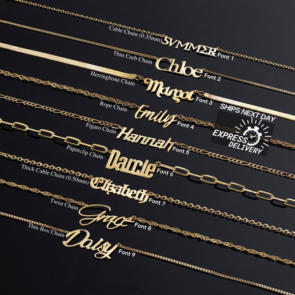 Nameplate Necklace - Etsy