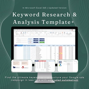 Keyword Research & Analysis Template in Excel 365, Excel Spreadsheet Automation via Google&#39;s Keyword Planner