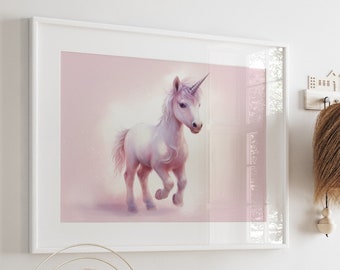 Mädchen Schlafzimmer Prints, Einhorn Poster, Einhorn Wandbild, Kinderzimmer Dekor Mädchen, Kinderzimmer Poster, Mädchen Wanddeko, Mädchen Schlafzimmer Deko