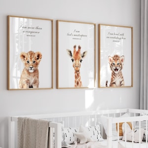 Christian Nursery Wall Art, Christian Nursery Decor, Set of 3, Bible Verse Nursery, Nursery Scripture,Christian Nursery Print,Christian Baby
