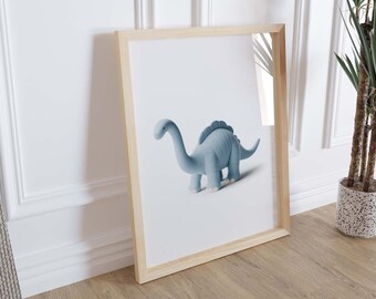 Dinosaur Decor, Dinosaur Prints, 3D Dinosaur Wall Art, Dinosaur Nursery, Boys Bedroom Decor, Nursery Decor Boy, Nursery Wall Art, Blue Dino