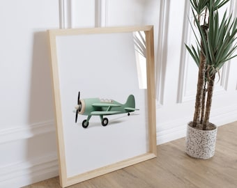 Printable Wall Art Nursery, Plane Wall Art, Plane Print, Boys Room Prints, Boy Nursery Decor, Baby Boy Room Decor, Vehicle Nursery Print 54