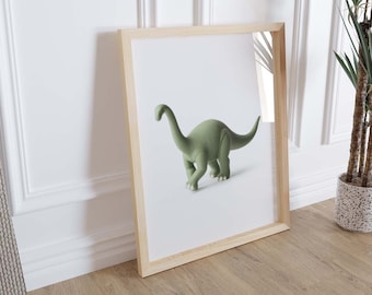 Dinosaur Decor, Dinosaur Prints, 3D Dinosaur Wall Art, Dinosaur Nursery, Boys Bedroom Decor, Nursery Decor Boy, Nursery Wall Art, Green Dino