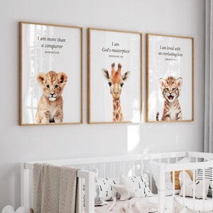 Christian Nursery Wall Art, Christian Nursery Decor, Set of 3, Bible Verse Nursery, Nursery Scripture,Christian Nursery Print,Christian Baby