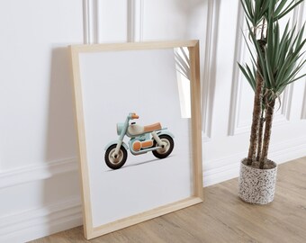 Printable Wall Art Nursery, Motorcycle Wall Art, Boys Room Prints, Boy Nursery Decor, Baby Boy Room Decor, Vehicle Nursery Print 61