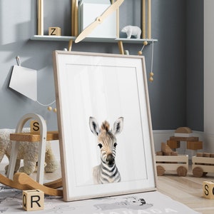 Printable Wall Art Nursery,  Safari Nursery Decor Zebra, Nursery Wall Art, Nursery Pictures, Baby Animals, Watercolor Animals, Jungle Animal