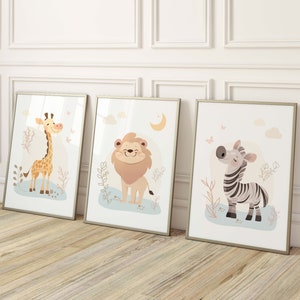 Boho Nursery decor, Safari Nursery Decor, Nursery Wall Art Printable Set of 3, Jungle Nursery Decor, Safari Nursery Prints, Boho Safari