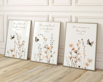 Christian Nursery Wall Art, Christian Nursery Decor, Set of 3, Bible Verse Nursery, Nursery Scripture,Christian Nursery Print,Christian Baby