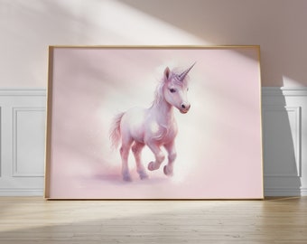 Mädchen Schlafzimmer Prints, Einhorn Poster, Einhorn Wandbild, Kinderzimmer Dekor Mädchen, Kinderzimmer Poster, Mädchen Wanddeko, Mädchen Schlafzimmer Deko