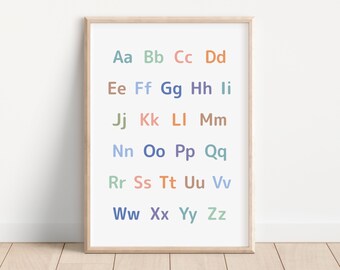 ABC Poster, Alphabet Printable, Alphabet Poster, Homeschool Print, Montessori Classroom Decor, Educational Posters, Toddler Playroom Decor