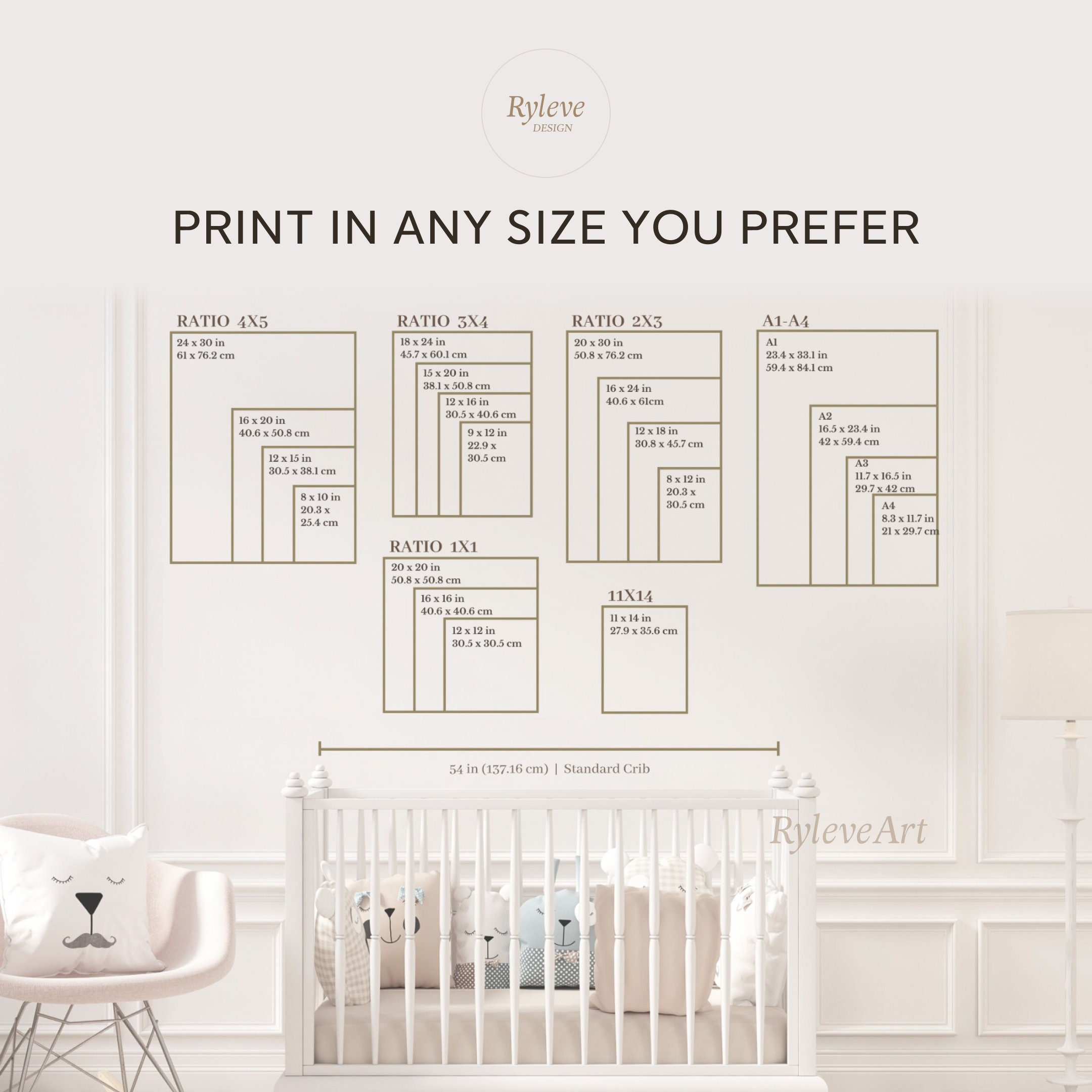 Printable Wall Art Nursery, Safari Nursery Decor, Set of 6, Nursery ...