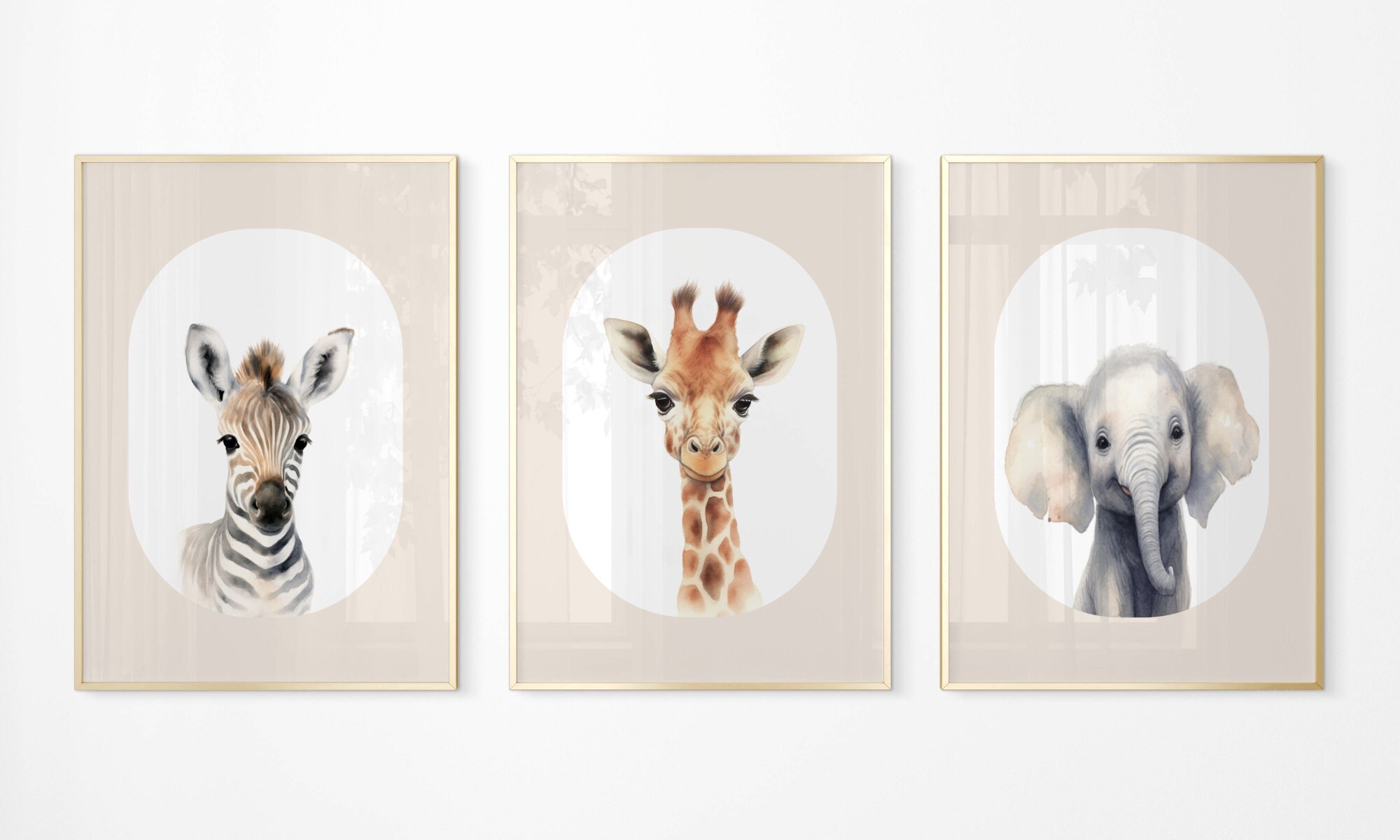 Nursery Wall Art Printable, Safari Nursery Decor, Set of 3, Jungle ...