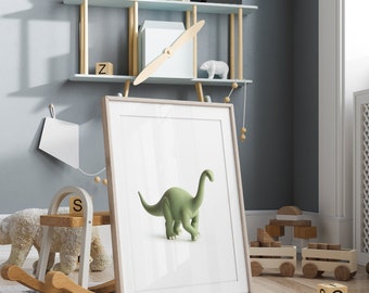 Dinosaur Decor, Dinosaur Prints, 3D Dinosaur Wall Art, Dinosaur Nursery, Boys Bedroom Decor, Nursery Decor Boy, Nursery Wall Art, Green Dino