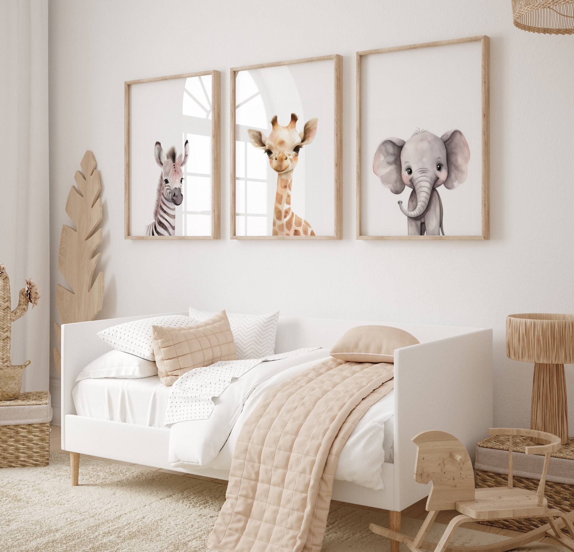 Printable Wall Art Nursery, Safari Nursery Decor, Set of 6, Nursery ...