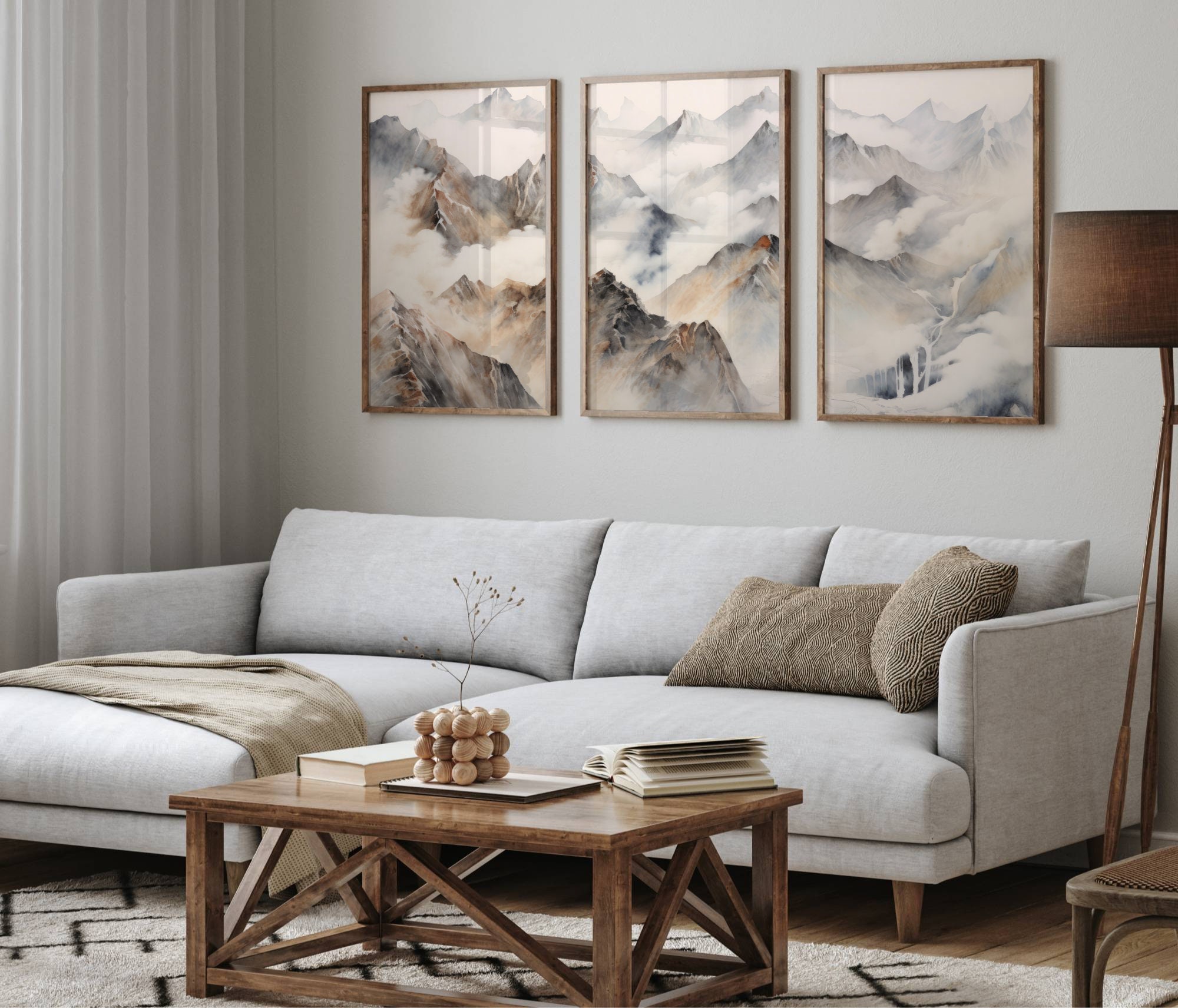 Printable Wall Art Mountain Wall Art Set of 3 Mountain Etsy