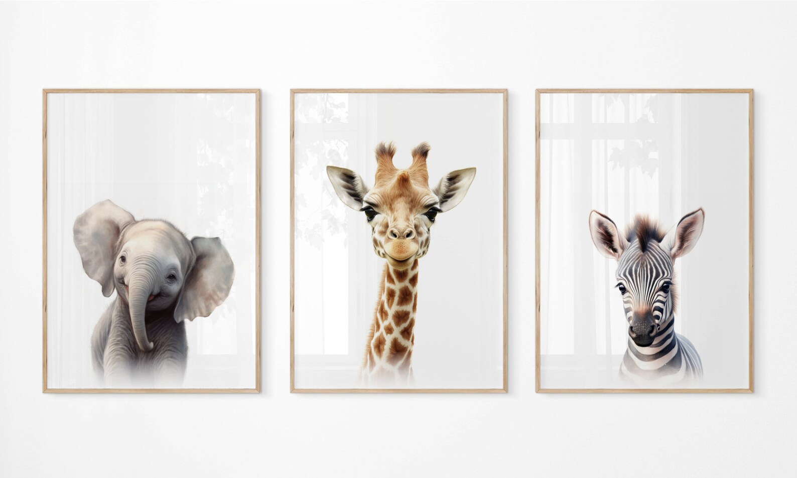 Safari Nursery Decor, Nursery Wall Art Printable Set of 3, Jungle ...