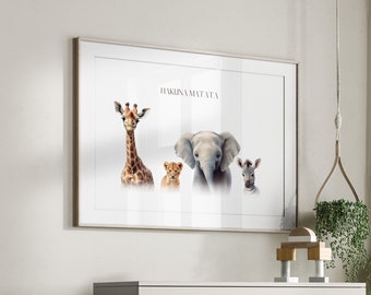 Safari Nursery Decor, Nursery Wall Art Printable, Jungle Safari Animal, Jungle Nursery Decor, Safari Nursery Print, Neutral Nursery, Giraffe