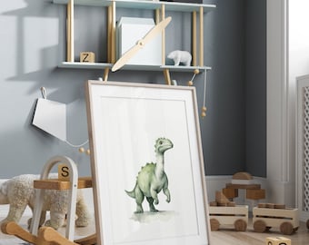 Dinosaur Decor, Dinosaur Prints, Dinosaur Wall Art, Dinosaur Nursery, Boys Bedroom Decor, Nursery Decor Boy, Printable, Watercolor