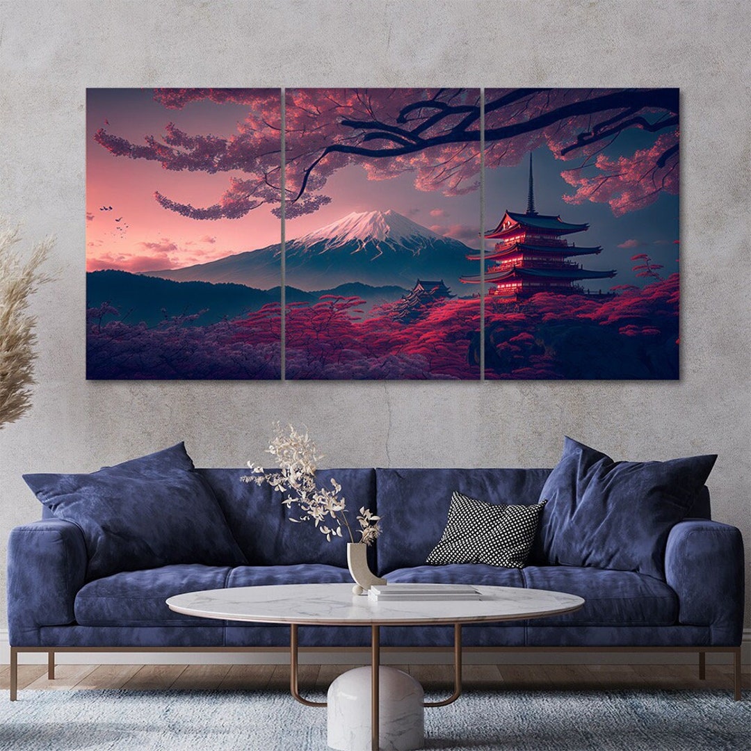 富士山 風景画 ピンク系 富士山 風景画 ピンク系