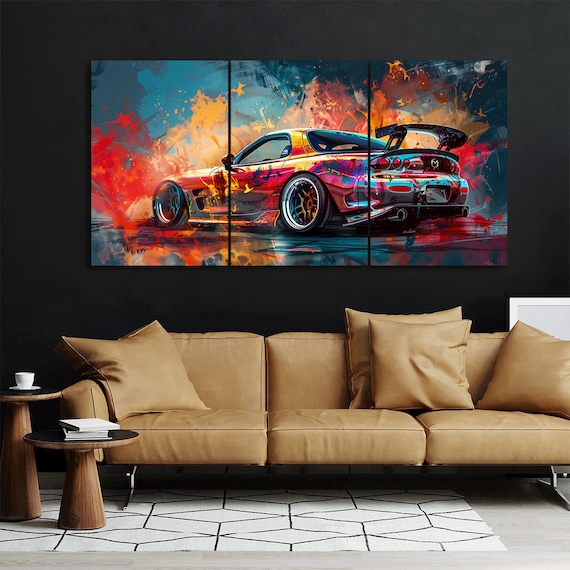 Mazda RX-7 Canvas Art: Abstract Sports Car Multi Panel Print - Etsy