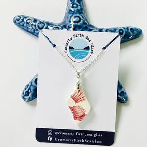 Sea Pottery Necklace, Genuine Patterned Pottery, Unique, Cromarty Sea Pottery