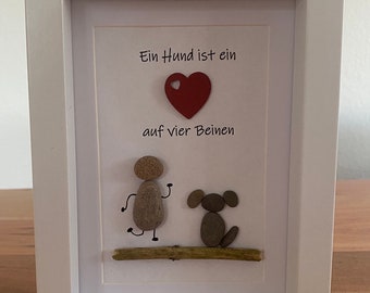 Steinbild Hund - Geschenk Hundebesitzer - Geschenk Herrchen/Frauchen